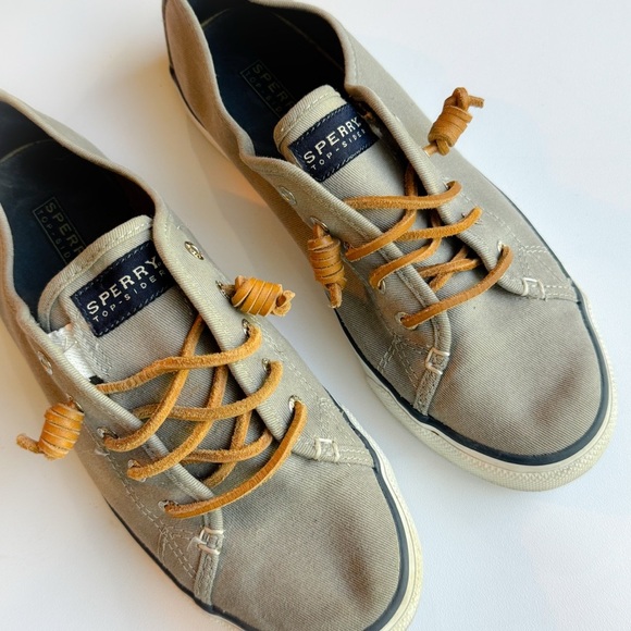 Sperry Top Sider Seacoast Charcoal Light Grey Canvas Boat Shoes❤️ - Picture 3 of 7